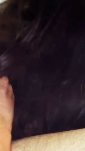 I Jerked off with Shiny Long Hair and Cummed on her Hair. Hair Job   Clip 1
