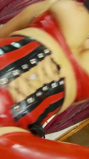This milf loves putting on her latex outfit and high heels   Clip 2