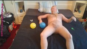 Nylon Encasement with Balloons Fuck