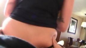 Ass job from sexy brunette babe
