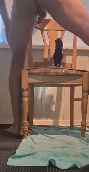 Twink Riding a Huge Black Dildo