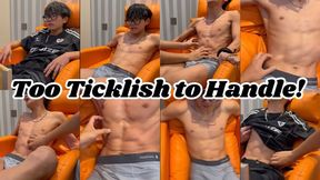 Ripped Chinese boy in Gray Briefs Tied & Mercilessly Tickled on Couch!