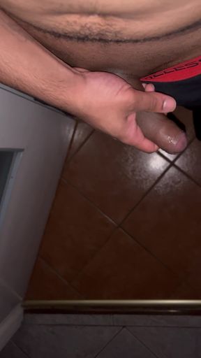 BBC Premature Cumshot in Boxers Walking