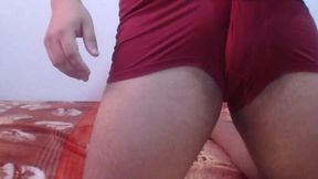 Red hot masturbation in sexy boxer