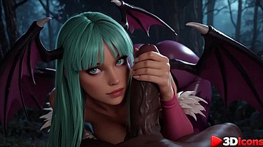 Morrigan Aensland enjoys sex with a big black cock [AI]