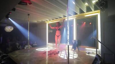 Kinky and beautiful ballerina strips naked and goes naughty while dancing