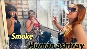 Evil Lohan: Three smoking dommes and an ashtray slave (MP4 HD 1080p)