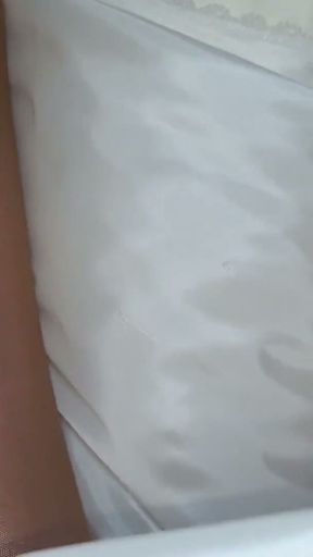 Ivory bridesmaids skirt with a white silky half slip   Clip 1