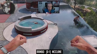 Rambo &amp; John McClane in an Intense Hot Tub Fight