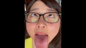 Asian Thai Girl begging with Her Tongue Out!  Ambii Ahegao