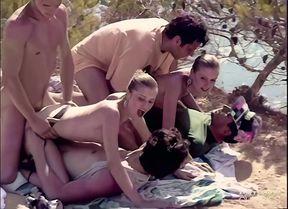 French twins fucked on the beach during vacation