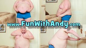 Fat Guy Plays With His Big Belly While Standing *MP4*