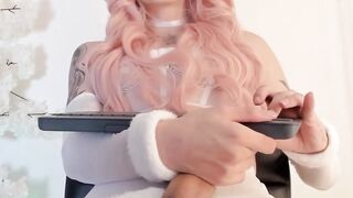 Transgender Babe's Erotic Masturbation Session - Close-Up View