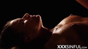 Sensual babe gets BBC in romantic darkness