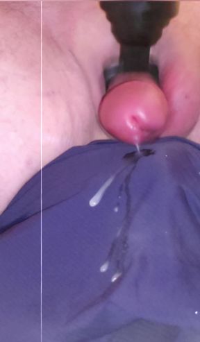 MOANING MASSAGE GUN CUM SHOT