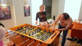When Strip Foosball Gets Out of Control - 4some Edition