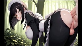 monstersurvivors [ hard hentai game ] ep.3 futanari maid caught stroking her hard cock !