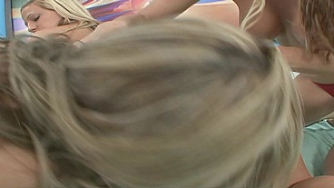PillowGirls - After a long day you really need a dip in the pool and a lesbian threesome