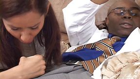 Hot girl screams in pleasure as she bounces her tight cunt on a big black cock