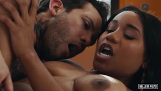 BellesaFilms - Busty chick Jenna Foxx rides hard cock with her hairy pussy
