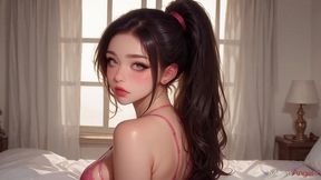 composed girl with the perfect ponytail dropped every bit of control the moment i pulled the thong aside.[ai]