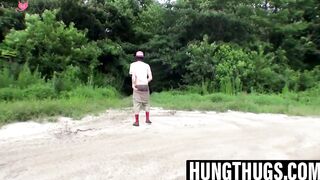 Outdoor Nature Freak - Hunk Sean Johnson Stroking His Dick Outdoors