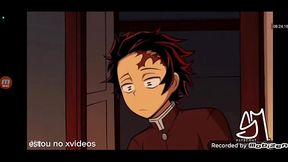 nezuko y follada por tanjiro por el culo