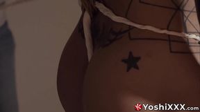 This time Yoshi Kawasaki asked a shibari master Encho to bind him tight