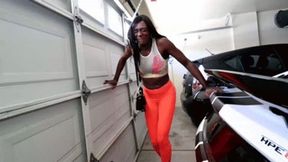 INEED2PEE Paris Luv stuck in garage wetting her leggings