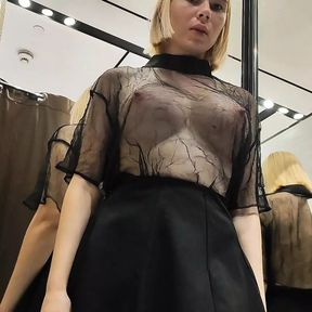 Try On Haul Transparent Clothes, Completely See-Through. At The Mall