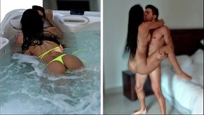 Venezuelan model with big booty gets fucked in jacuzzi & shower