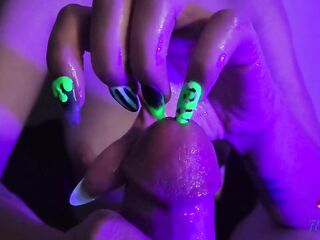 Sounding his ramrod with my nails