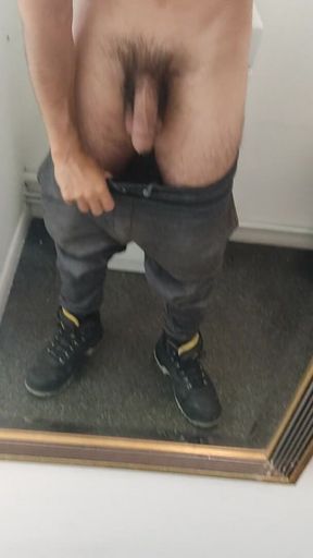 Taking my cock out at my workplaces WC