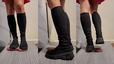 Barbie hard trample cock and Ball with high boots