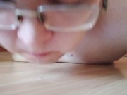 Chubby boy gets anal orgasm and cleans the mess