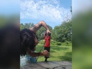 Big Natural Tits Power Tools - Off Grid Construction Projects Outside Topless