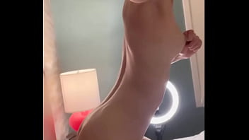 Lauren stretches her little pussy with huge dildo