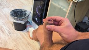 Striking my Hairy and Uncut Cock until it Shoots all over me