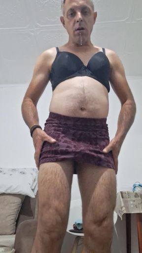 I love thongs and wear bras to jerk off and spread my ass!