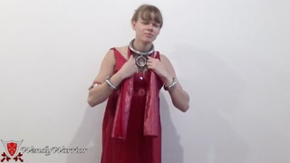 Getting ready to go outdoors in full chastity stuff