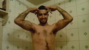 Tattooed Twink Stripping