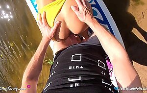 Alisa lovely, stop while swimming on the sup board ended for an amateur couple with honey sex