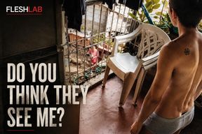 DO YOU THINK THEY SEE ME: Tattooed Pinoy Twink Jerks Off On Balcony Where Strangers Are Nearby