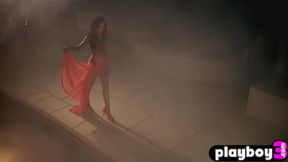 Blonde beauty shows off her hot body and big tits while naked for Playboy