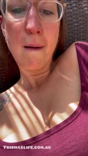 MILF masturbating in public