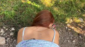 Home Wrecker Takes a Walk in the Woods and Gets Hard Fuck with Huge Cumshot on Tits