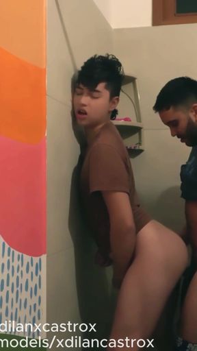 CRUISING I FUCK A TWINK ASSHOLE IN THE BATHROOM OF THE CLUB POOL AND CUM IN HIS ASS. CREAMPIE   Clip 1