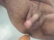I jump my ass on a dildo and pee