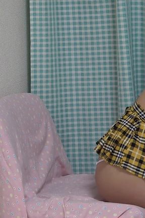 Thighs and Legs in Miniskirt Student Uniform, Wedgie Thongpanties, Stick Out Big Tits, View Chubby Japanese From Under the Desk