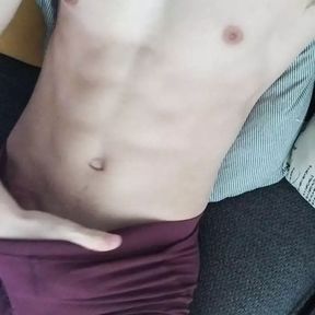 Boxer bulge tease leads to cum